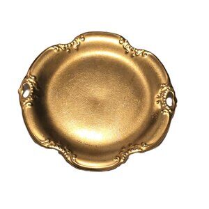 Vintage Pickard 24K Gold Daisy & Rose Plate 4 Lobe #717 Serving Tray Flaws 10"